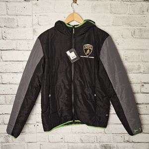 Lamborghini Squadra Corse Mens Padded Hooded Jacket Small NWT